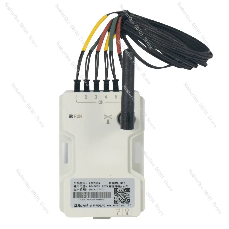 Multi-channel wireless temperature sensor ATE300M probe 1~ 6 channels optional, rail type installation