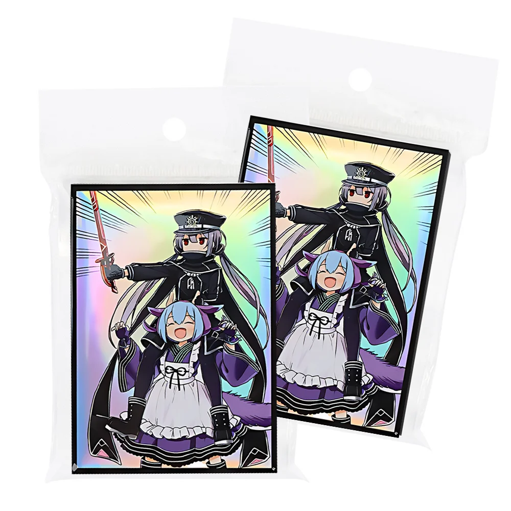 

50 шт., 63x90 мм, фольгированные рукава для флэш-карточек в стиле аниме, милые девушки, блестящая настольная игра, защита для коллекционных карточек для игровых карт YGO