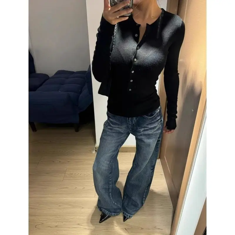 빈티지 플레어 청바지 여성 겨울 로우 웨이스트 슬림핏 부츠컷 플리스 안감 바지