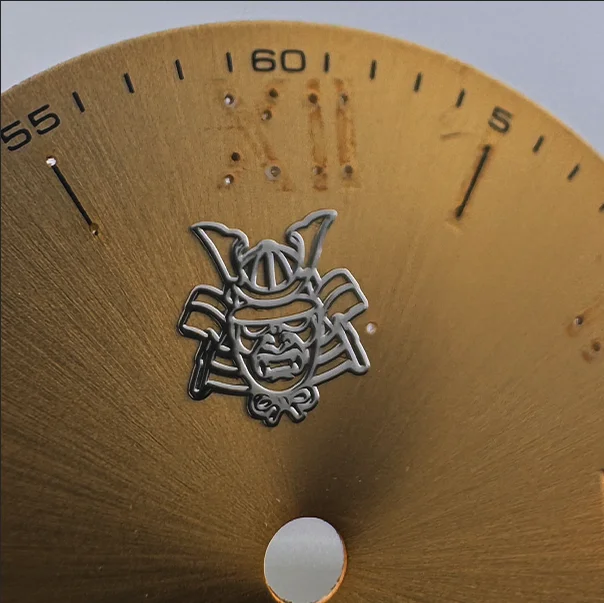 Customized Samurai Metal Dial Sticker for NH35 NH36 Watch Movements 28.5mm-29mm Size DIY Compatible