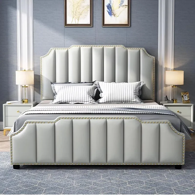 

Designer High End Double Bed Frame European Modern Aesthetic Twin Bed Frame Storage Design Sleeping Cama De Casal Furniture