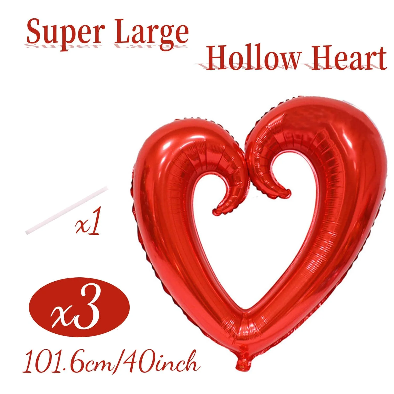 36 Zoll Herzförmiger Aluminiumfolienballon mit Haken, Valentinstag, Jahrestag, Geburtstagsdekoration – Detail 6