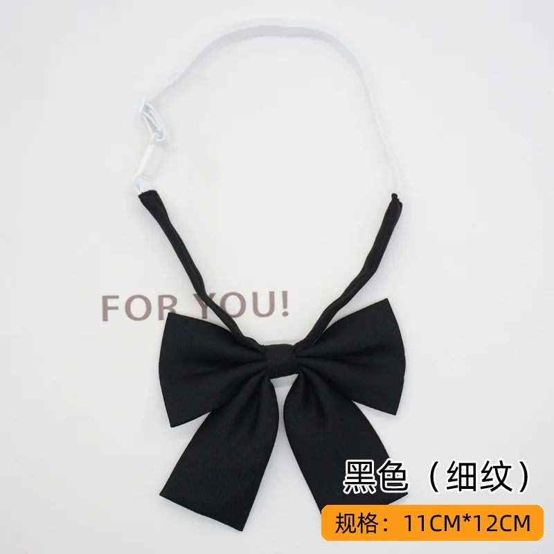 JK Ties For Women Solid Color Fine Striped Pattern Bowtie Black Brown Butterfly College Student Uniform Shirt Collar Accessories