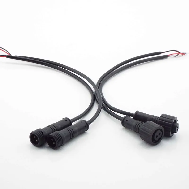 5pcs/Lot Waterproof Power Cable  Male Female 2Pin 3Pin 4Pin Jack Plug Adapter Connector Wire 500V 3A Connector 20cm Cords B5