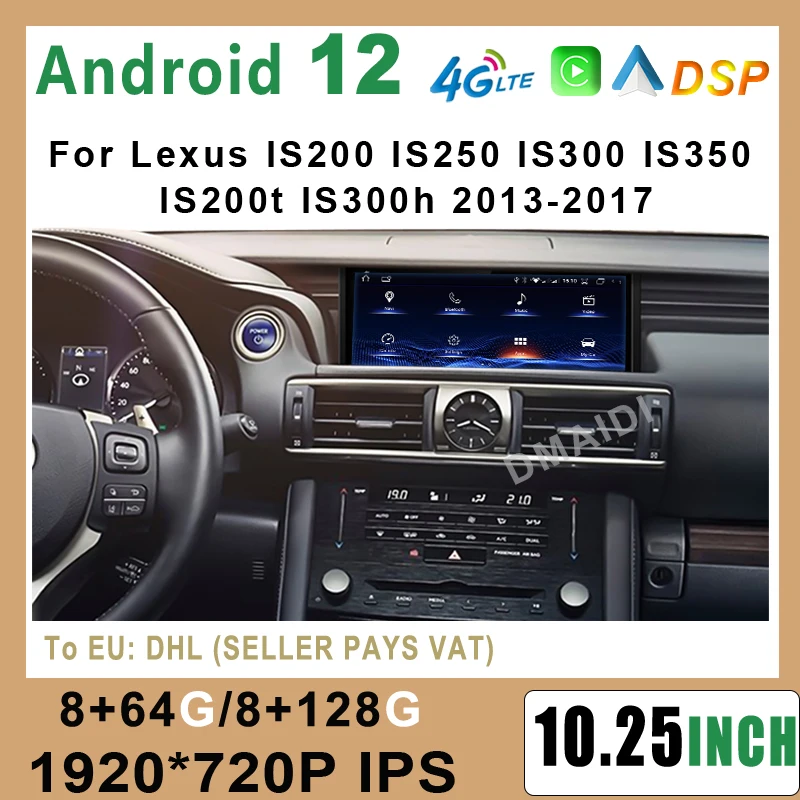 Android 12 System For Lexus RC IS 200 250 300 350 200t 300h DSP Player Support GPS Auto Radio Wireless Carplay Camera WIFI BT