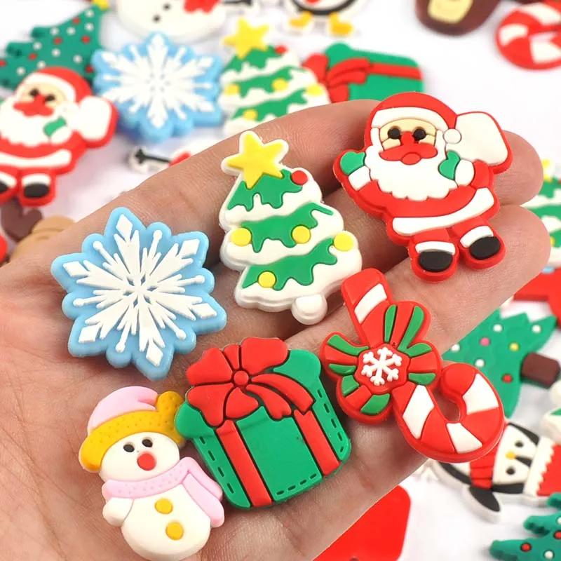 20pcs 3-4cm Santa Claus/Penguin/Socks Resin Embellishments Flatback Christmas Decor Handmade Crafts DIY Party Oranment Xmas Gift