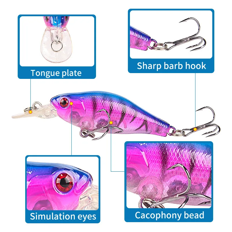 1Pcs Mini Minnow Fishing Lure Floating 7.1cm7g Swing Pesca Crankbait Jerkbait Hard Bait Tackle Artificial Lures Crank Swimbait