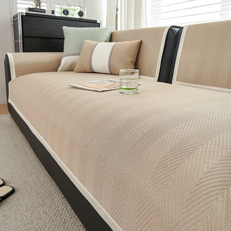 Summer Sofa Cover Cooling Smooth Couch Covers Anti-Slip Sofas Mat Towel Luxury Corner Couchs Towel Living Room