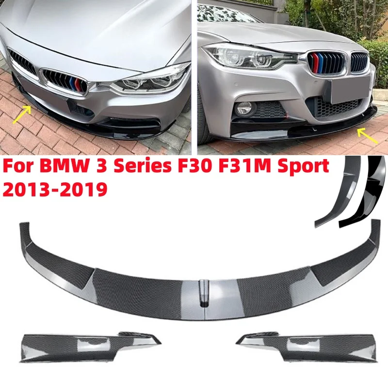 

ABS Car Front Bumper Canard Lip Splitter Duck Lip Separator For BMW 3 Series F30 F31 /F31 Touring M Sport 2013-2019(4Pcs)