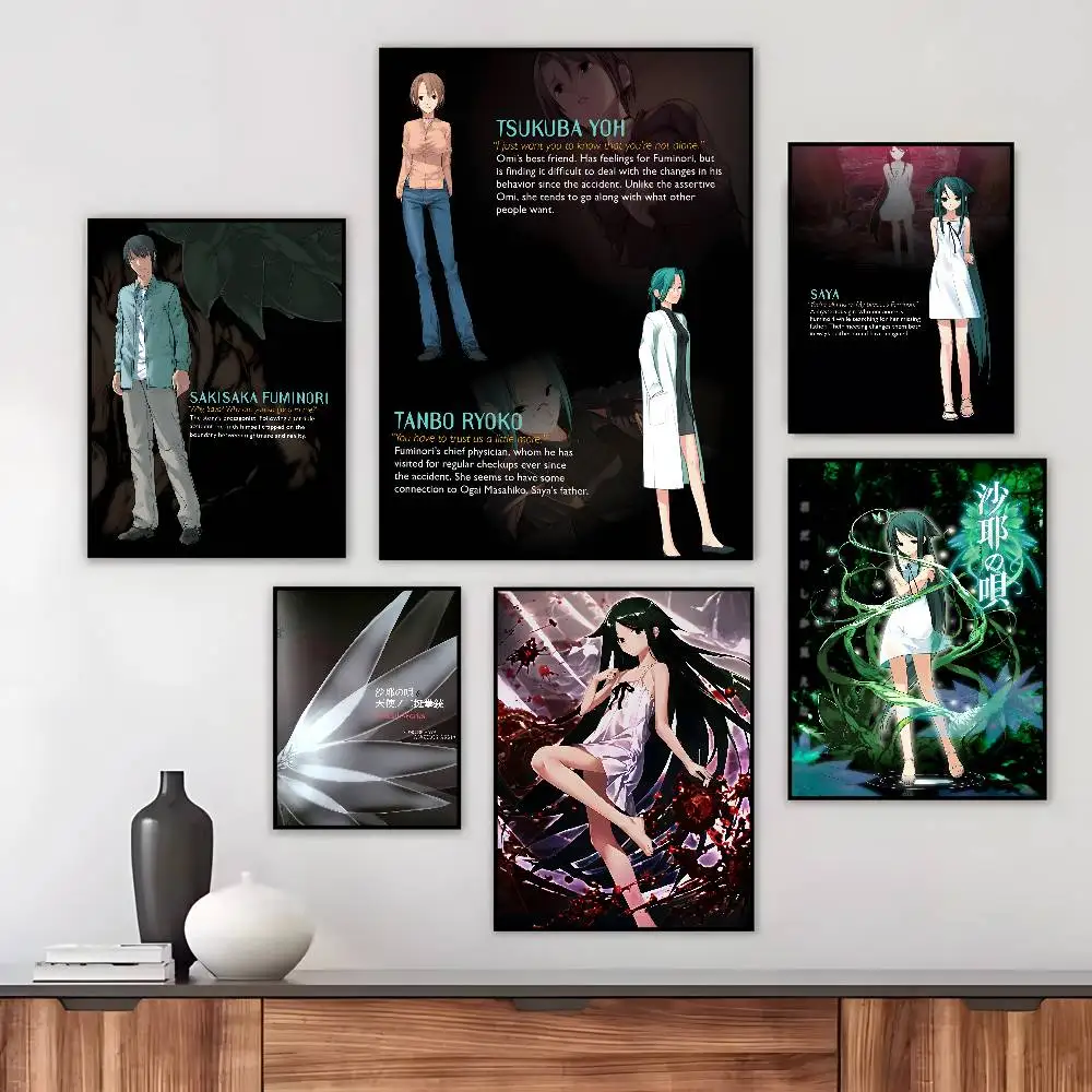 Game S-Saya No Uta The Song Of Saya poster art HD canvas advanced aesthetic Printing Paper Wall Art for Living Room Home Decor