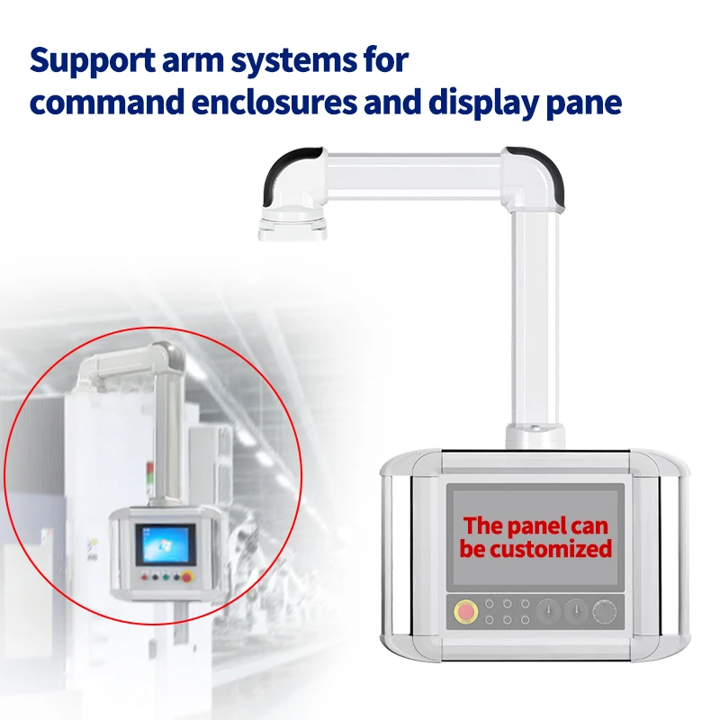 Caja de brazo de soporte HMI/sistema de brazo de suspensión sistema de soporte para carcasa de comando e integración de panel de visualización130