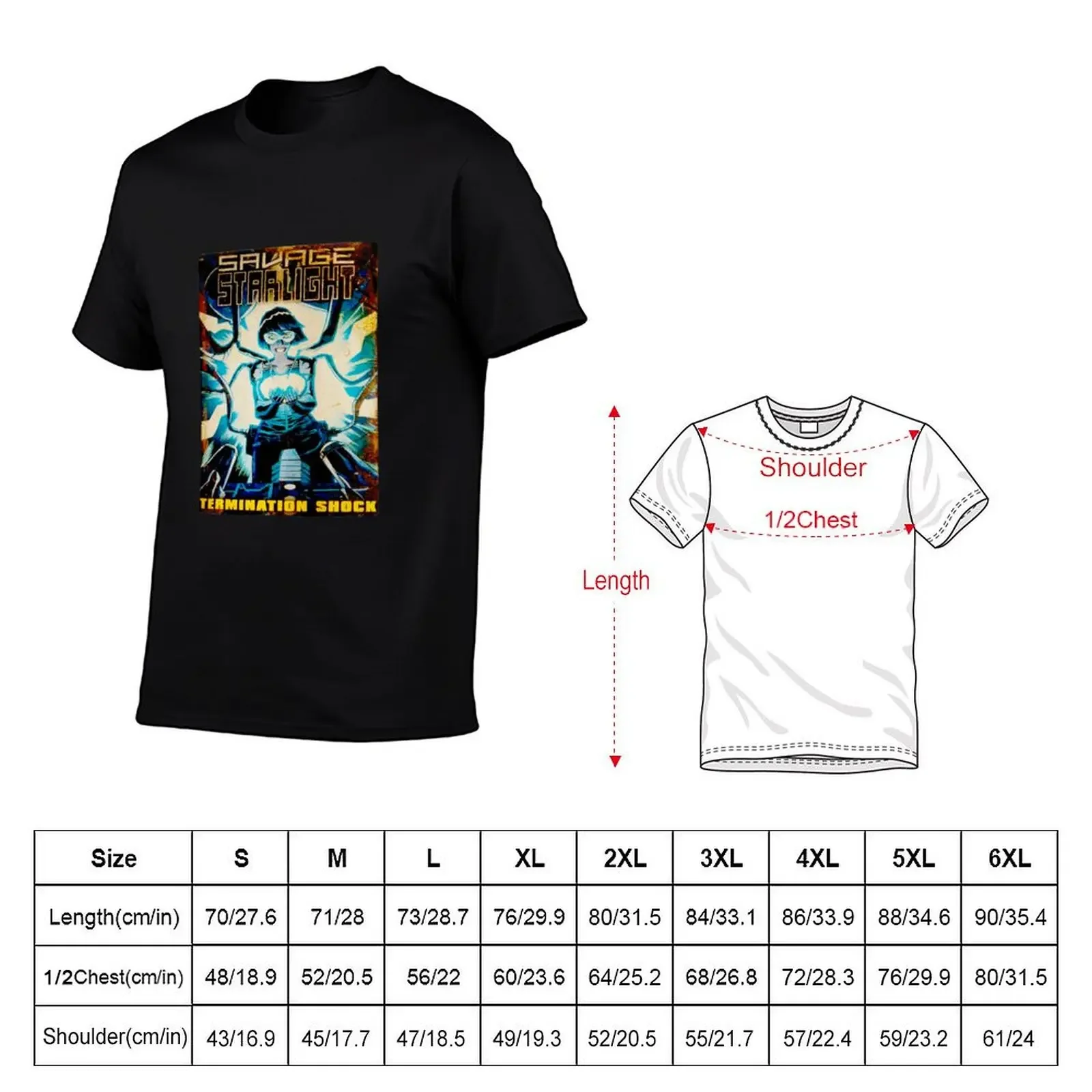 Starlight Termination Shock T-Shirt summer tops oversizeds graphic shirts vintage men t shirts high quality