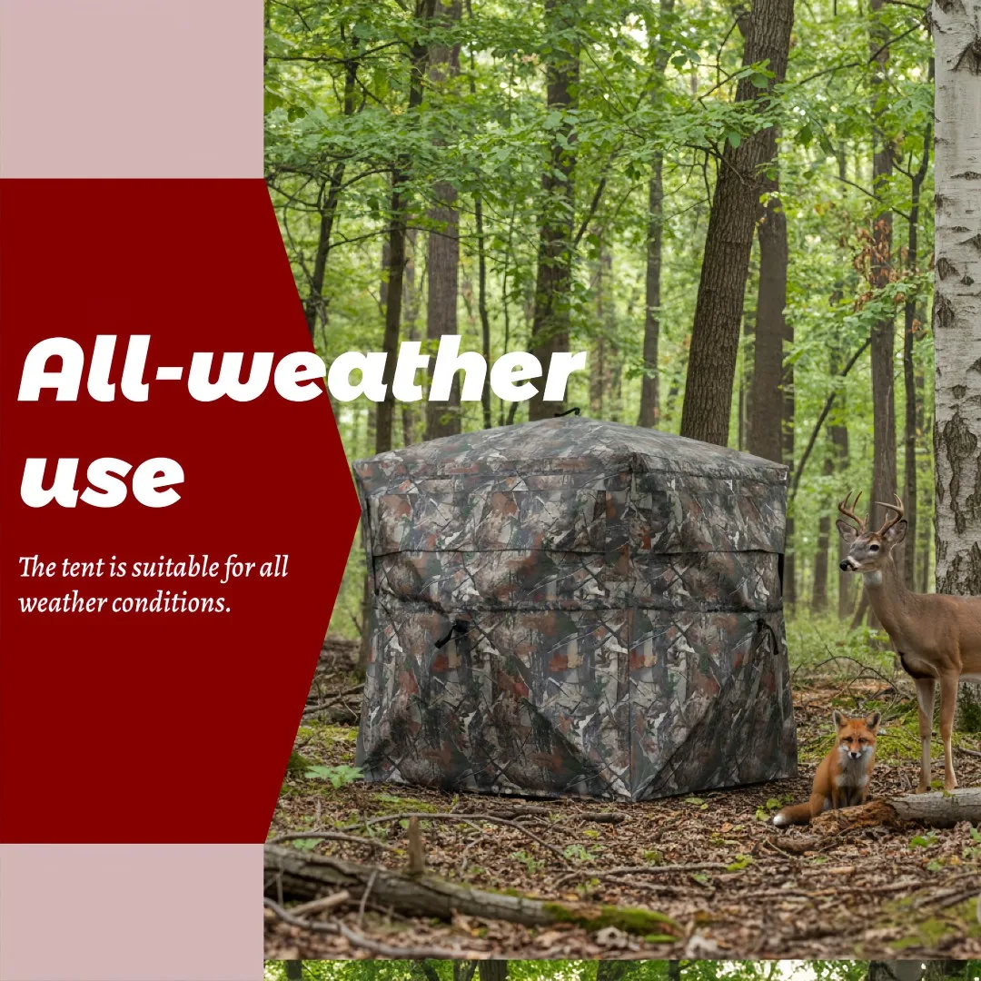 Camouflage Pop-Up Hunting Blind Easy Setup Ground Shelter Outdoor Camo Blind with Storage for Deer Turkey Duck Archery Season view 6
