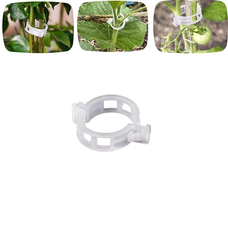 200PCS Plant Support Garden Clips Tomato Clips Supports/Connects Plants/Twine/Vines Trellis/Cages Plant Vine Easy To Use White