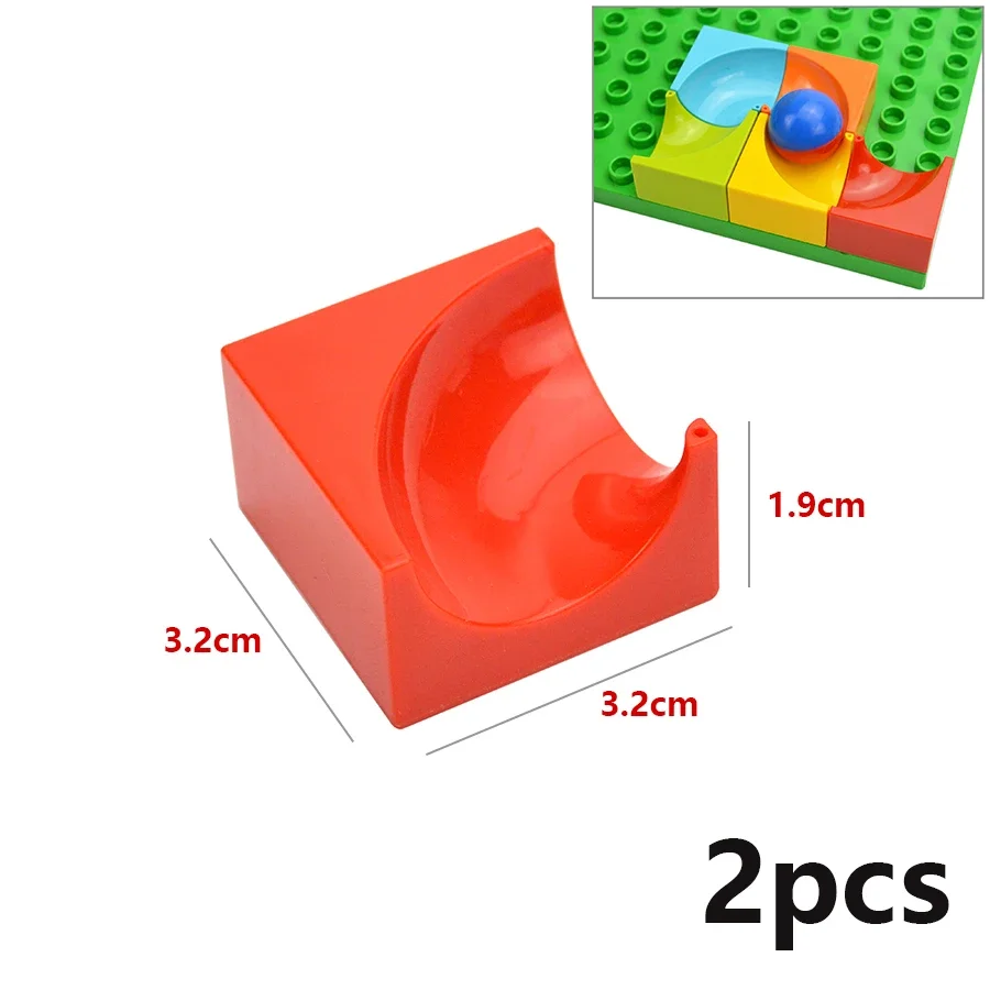 Big Size Slide Race Run Track Ball Brick Large Particle Building Block Funnel Slide Maze Accessories Kid Toys Compatible Duploes