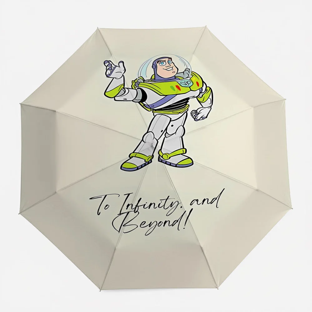 

Disney Toy Story Buzz Lightyear "To Infinity, and Beyond!" Quote Automatic Tri-Fold Umbrella, Waterproof Anti-UV Windproof Compa