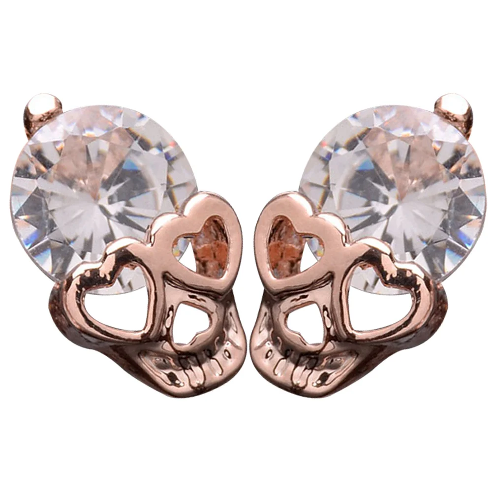 1 زوج حجر الراين الجمجمة أقراط للنساء هالوين القوطية مجوهرات كول بيان أقراط العصرية حفلة هدية التبعي