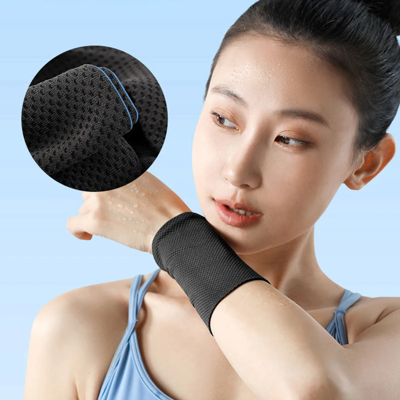 1PCS Ice Cooling Wrist Brace Support Breathable Tennis Wristband Wrap Sport Sweatband For Gym Yoga Volleyball Hand Sweat Band