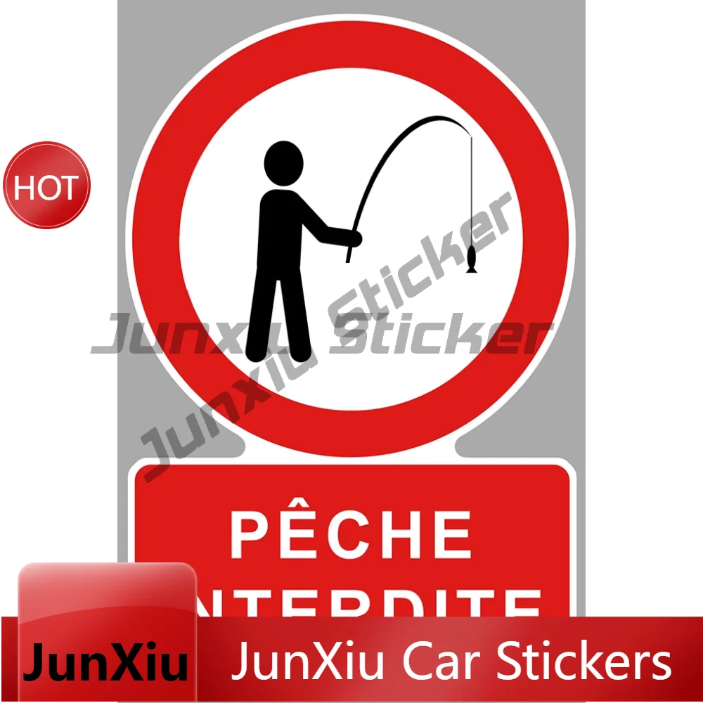Pvc Decals For Camper Door Fishing Interdite Camping Waterproof Unique Sticker