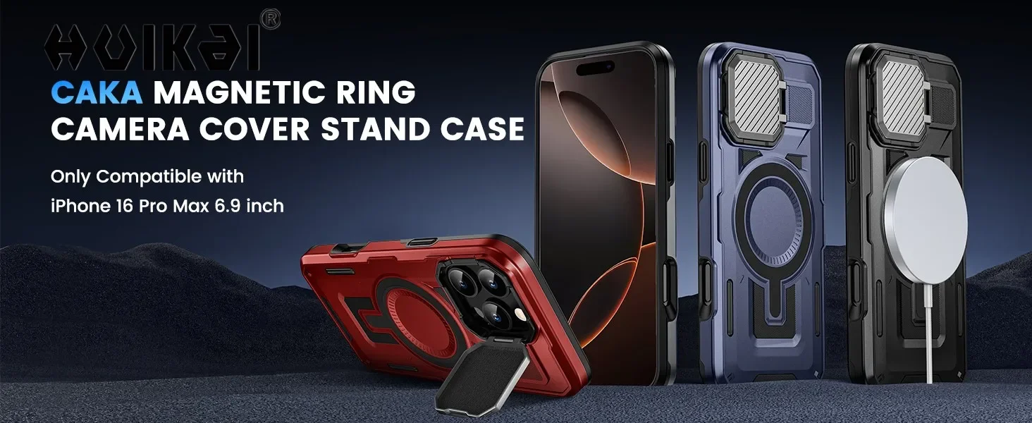 Hülle für iPhone 18 Pro Max, 18 Pro, 17e, 16e, 16 Pro, 15, 14 mit Kamera-Ständer, magnetischer Funktion, stoß- und kratzfest, schützende Hartschale – Detail 3