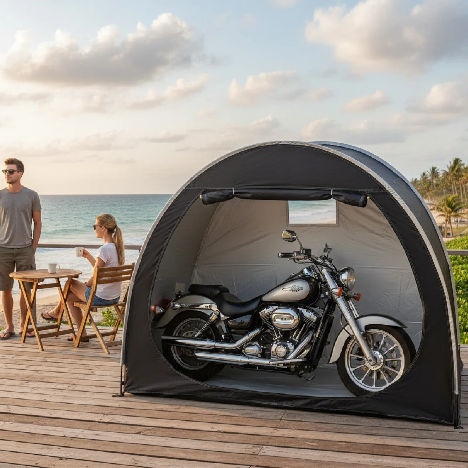 

Portable Thickened Oxford Cloth Bike Shelter Private Travel Tent for Outdoor Hiking Cycling Camping And Travel