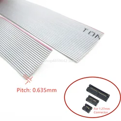 1Meter 0.635mm Pitch Grey Flat Ribbon Cable for IDC FC 1.27MM Connector 10P/14P/16P/20P//26P/40P 30AWG Wire
