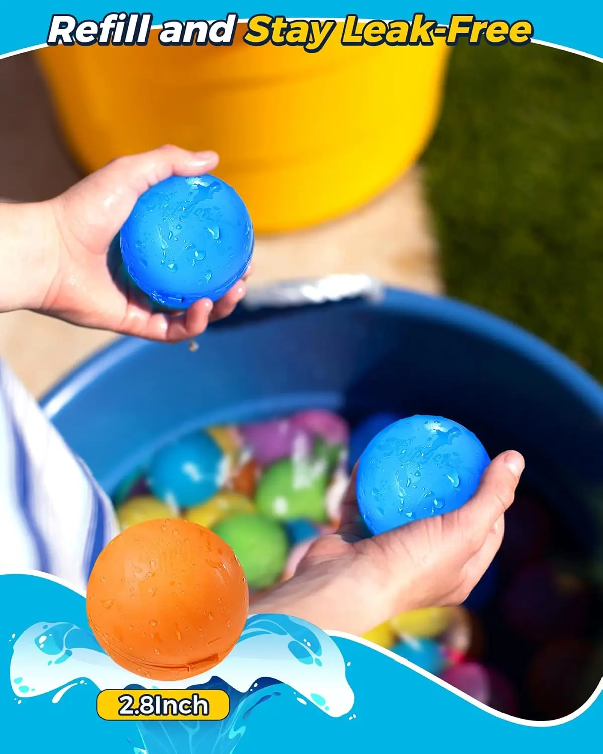 Ballons à eau magnétiques réutilisables, bombe à eau, remplissage rapide auto-scellant, jouets de plage, activités de plein air, combats aquatiques, 18 pièces