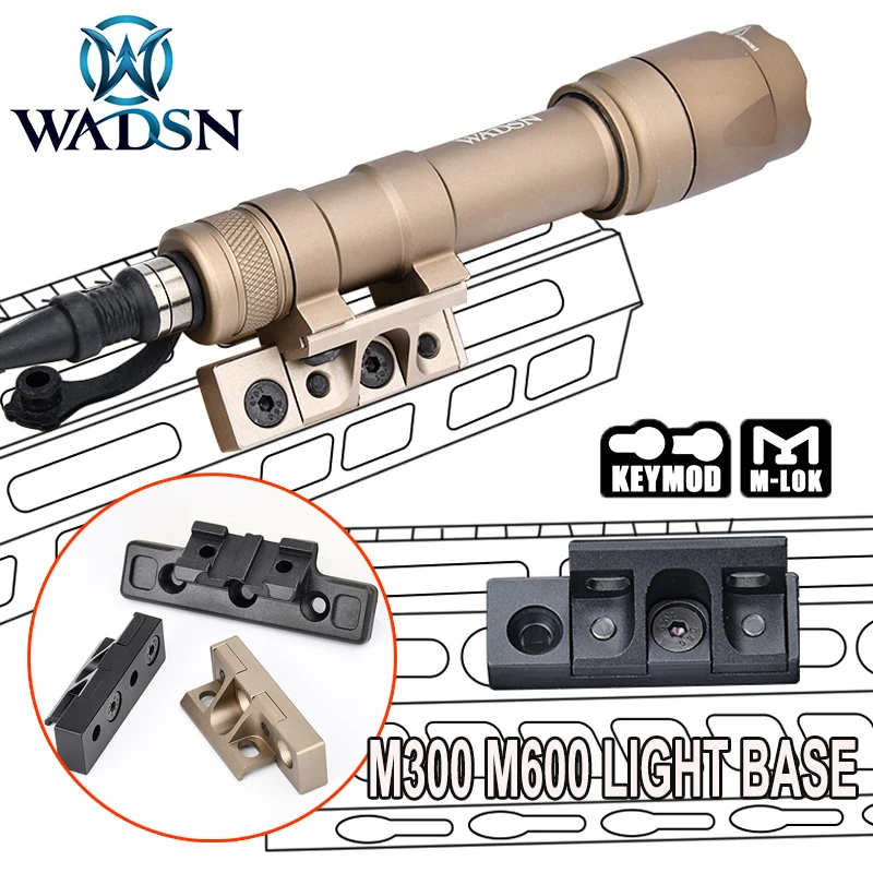 

Adaptive Offset Mount M300M600 Surefir Scout Light Tactical Flashlight Metal Base for Mlok Keymod Hunting Accessory Fast Install