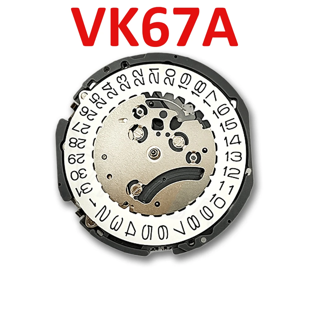 

Japanese VK67 Quartz Movement Electronic VK67A Movement At Three O 'clock Position White Calendar