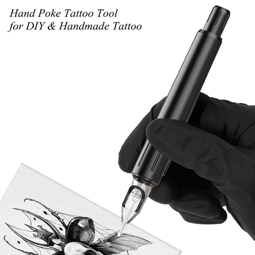 Imagen 1 del producto EZ Hand Poke pluma de tatuaje de trazo ajustable, herramientas de tatuaje hechas a mano, Kit de aguja de cartucho, accesorios, suministros para artistas