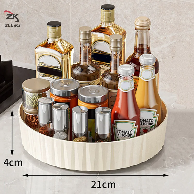 360 Rotating Seasoning Storage Rack Multifunction Pantry Cabinet Turntable For Cosmetics Kitchen Accessories Organizer Tray