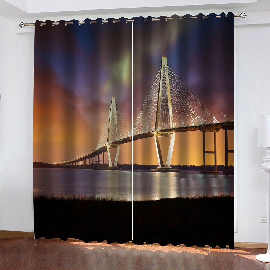 Blackout Curtains Custom 3D Printed Twilight View Pattern Window Curtain For Bedroom Living Room Balcony Fashion