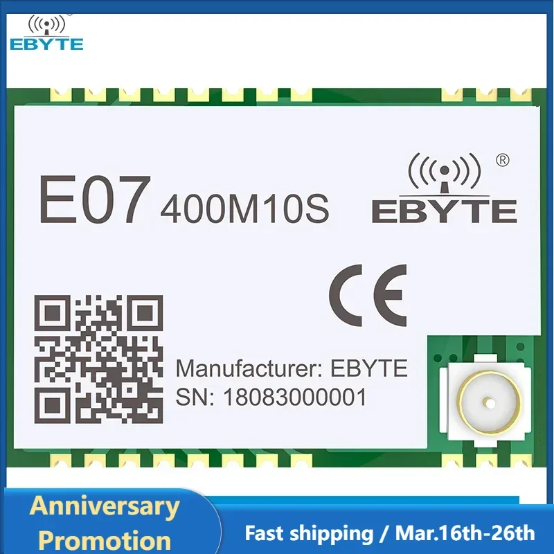 CC1101 Wireless RF Module 433Mhz E07-400M10S IPEX/Stamp Hole Antenna Long Range 1.5km SMD Package SPI Wireless Module