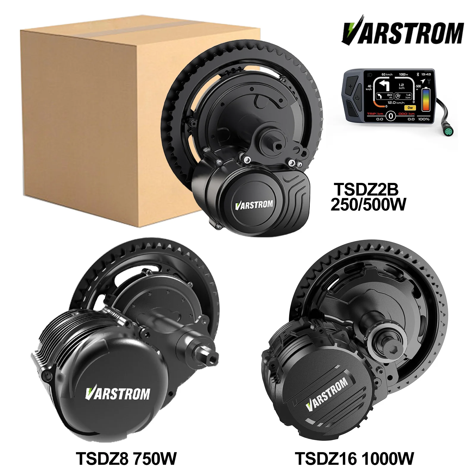 Varstrom TSDZ8 tscz2b tstz16 Mittelmotor – 48 V 1000 W 500 W 36 V 250 W Elektrofahrrad Torque Mid Drive Kit Display EKD01