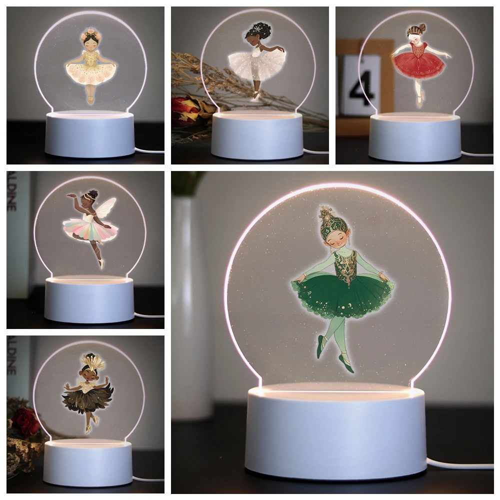 Hot Little ballerina Children Bedroom Decor 3D Lamp For Home Room Decoration Nightlight Led Night Light