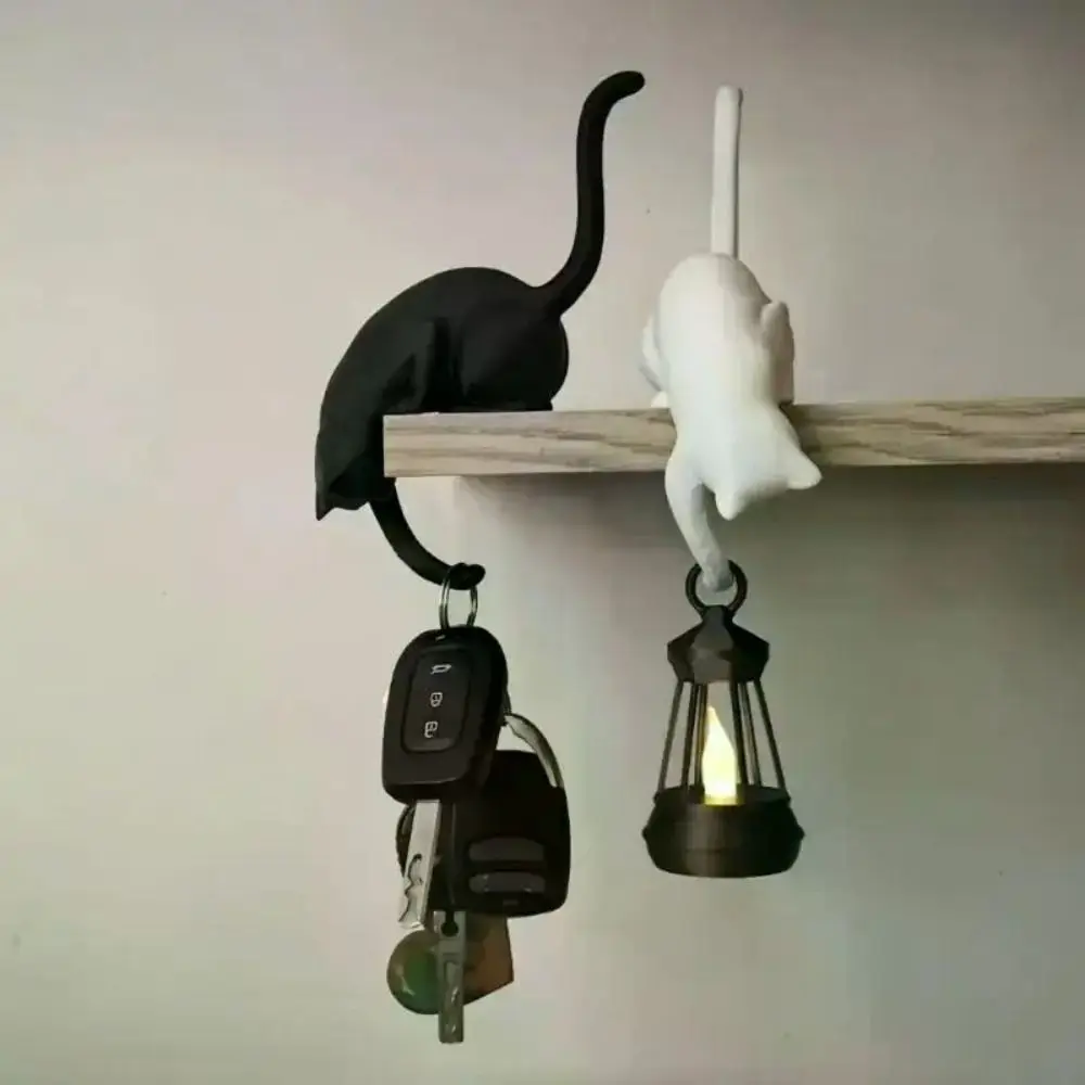 Decor Bookcase and Shelf Cat Night Light Cat Shaped Creative Style Cat Shaped Lamp Warm Glow Decorative Lighting