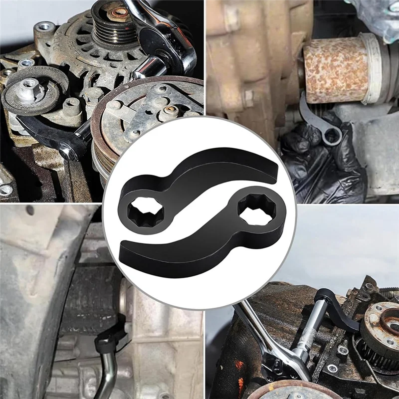 ABLK 2 Pack Crowbar Adapter Wrench Tool Pry Bar Wrench Adaptor Tool Fits For 1/2" 3/8" Drive Ratchets Repairing Tools