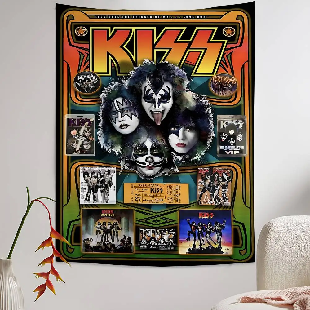 Rock Band Kiss Colorful Tapestry Wall Hanging Cheap Hippie Wall Hanging Bohemian Wall Tapestries Mandala Wall Hanging Sheets
