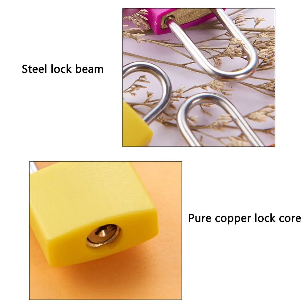 Mini Plastic Suitcase Diary Lock Anti-Theft 23mm Luggage Locks with 2 Keys Strong Steel Padlock Home Decoration