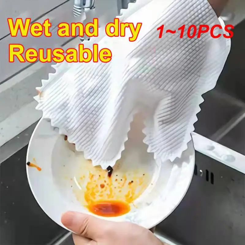 

1~10PCS Lazy Rag Gloves 21x20.2cm Without Leaving Marks Powerful Cleaning Wet And Use Easy To Clean And Reusable