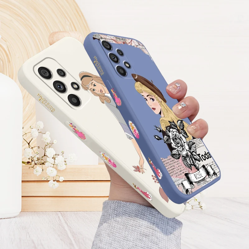 

Sleeping Beauty Disney Fashion Liquid Left Rope For Samsung A53 A52 A33 A32 A51 A71 A21S A13 A73 A55 A72 A23 A35 A05 5G TPU