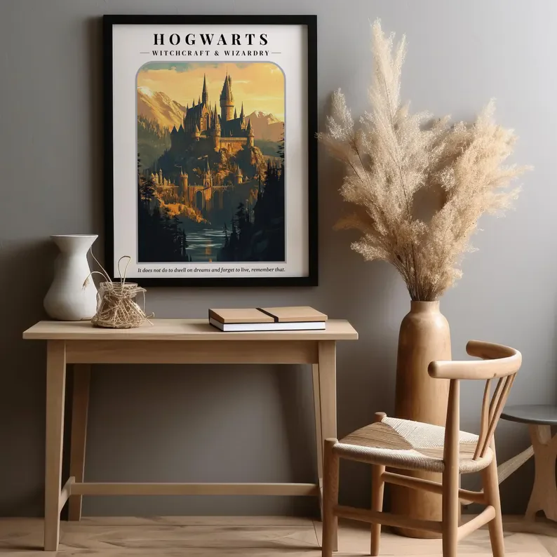 Retro Classic Fantasy Movie Scene Wizard School Middle Earth Landscape Nordic Poster Canvas Painting Wall Pictures Home Decor