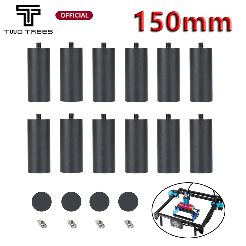 Auxiliary Heightening Column Aluminum-alloy Feet for Laser Engraving Machine Y-Axis Rotation Module TTS25 TTS55 Column kit 150MM