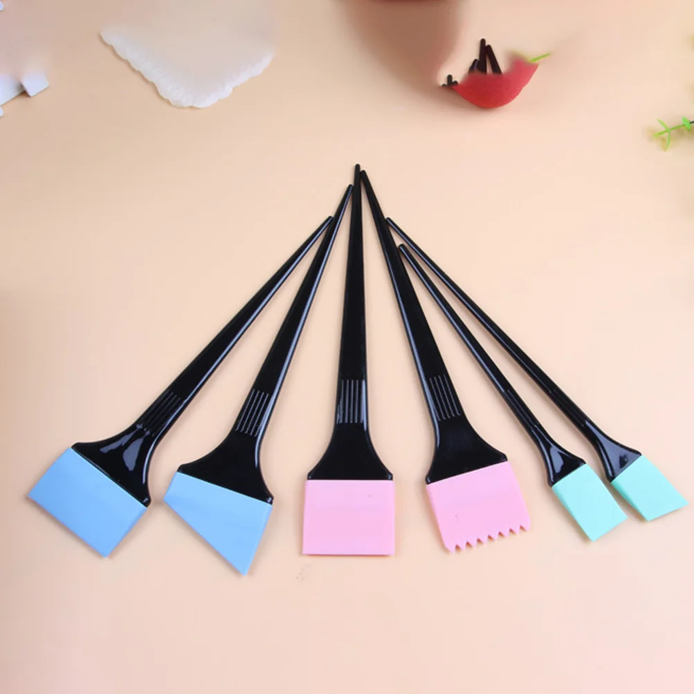 

Silicone Hair Dyeing Brush Tool Hair Coloring Brush Highlights Color Mixing Stirrer Kit for Hair Salon (Black) (Random Style)