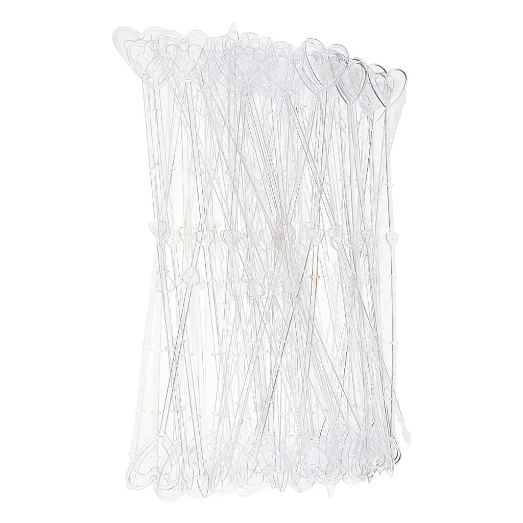Clear Floral Picks Holder Sticks Plastic Cardette for Event Supplies DIY Name Cards Photos Party Decoration