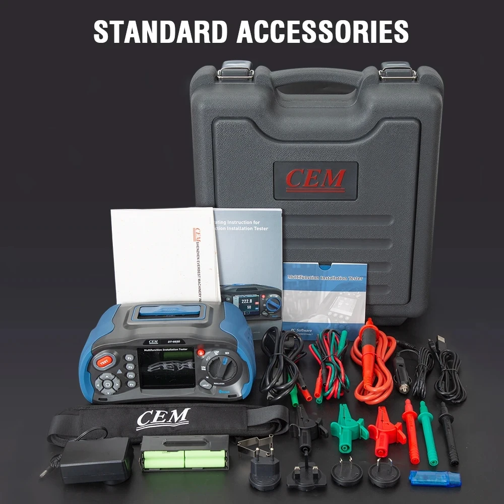 DT-6650 Low OHM Continuity LOOP Resistance RCD Testing Digital Resistance Tester