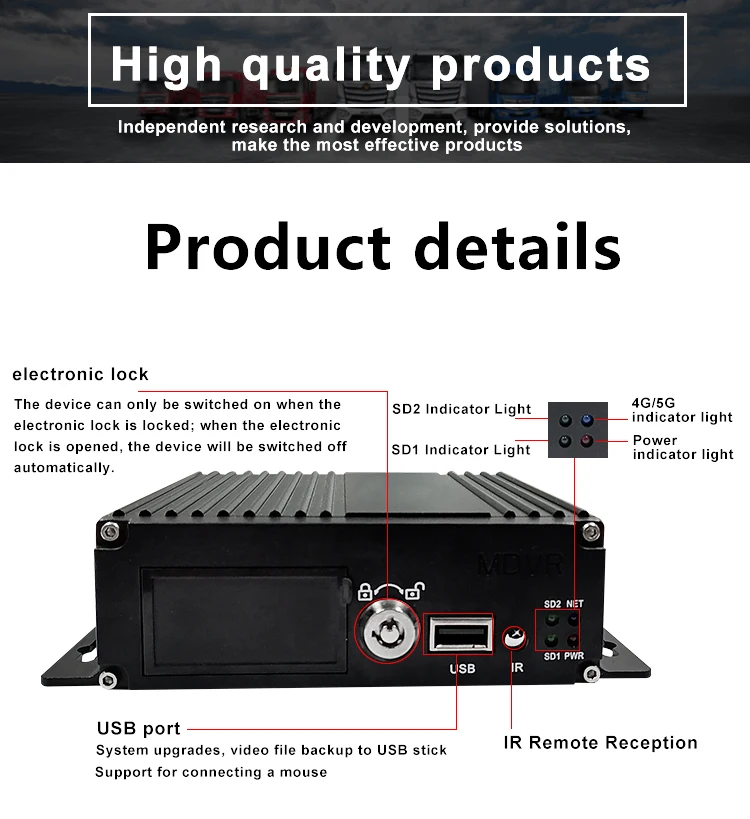 أنظمة تتبع الأسطول بطاقة SD 4ch MDVR 4g GPS WIFI مسجل فيديو رقمي متنقل DVR #5