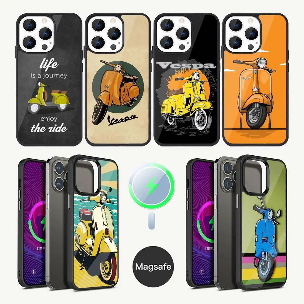 

Brand V-Vespa Scooter Phone Case For iPhone 17,16,15,14,13,12,11,Plus,Pro,Max Mini Magsafe Magnetic Wireless Charging