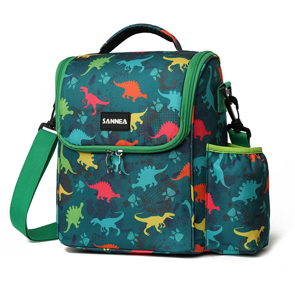 Large capacity printed insulated bag, lunch bag, takeaway container, storage bag, shoulder bag