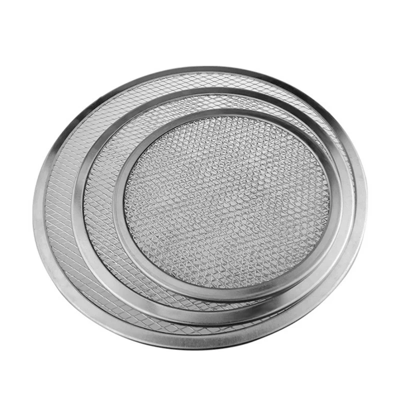 8/10/12/14Round Pizza Baking Tray DIY Pizza Screen Baking Tray Metal Net Non-stick Mold For Oven Seamless Aluminum Pizza Screen